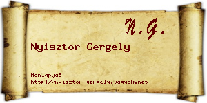 Nyisztor Gergely névjegykártya